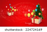 illustration of gift box and... | Shutterstock . vector #224724169