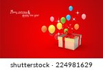 illustration of gift box and... | Shutterstock . vector #224981629