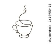 continuous line drawing of cup... | Shutterstock .eps vector #1614950416