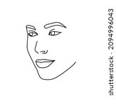 abstract face line drawing.... | Shutterstock . vector #2094996043