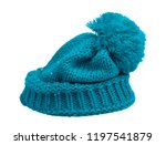 New Knit Wool Hat with Pom Pom isolated on white background