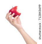 Hand Holding Red Apple Isolated ...