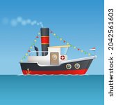Sinterklaas Steamboat Isolated...