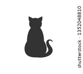 cat icon. wildlife silhouette... | Shutterstock .eps vector #1352048810