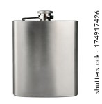 Stainless hip flask isolated on ...
