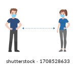 social distancing  people... | Shutterstock .eps vector #1708528633