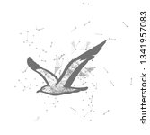 fly gull.  polygonal wireframe... | Shutterstock .eps vector #1341957083