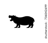 vector hippo silhouette view... | Shutterstock .eps vector #736042699