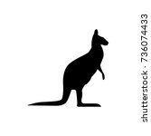 vector kangaroo silhouette view ... | Shutterstock .eps vector #736074433