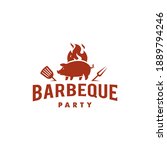 pig and fire logo  grill... | Shutterstock .eps vector #1889794246