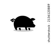 Pork Pig Silhouette Logo Icon...