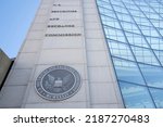 Small photo of Washington, DC, USA - June 25, 2022: The U.S. Securities and Exchange Commission (SEC) headquarters in Washington, DC. The primary purpose of the SEC is to enforce the law against market manipulation.
