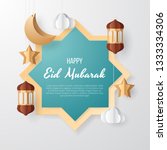eid mubarak greeting card... | Shutterstock .eps vector #1333334306