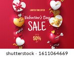 valentine's day sale background ... | Shutterstock .eps vector #1611064669