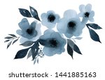indigo blue bouquet of flowers... | Shutterstock . vector #1441885163