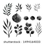 set of large black and white... | Shutterstock . vector #1494164033