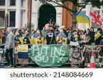 Small photo of Russian embassy, London | UK - 2022.04.07: Ukrainian people protest, thousands gather to demand tougher sanctions on Russia from British Government, EU and USA to stop the war in Ukraine