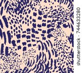 leopard pattern animal pattern... | Shutterstock .eps vector #744633280