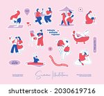sticker pack with colourful... | Shutterstock .eps vector #2030619716