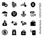 solid vector icon set   coin... | Shutterstock .eps vector #1052147300