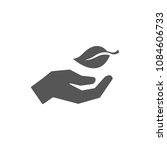 vector hand and leaf icon | Shutterstock .eps vector #1084606733