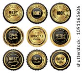 luxury gold badges and labels... | Shutterstock .eps vector #1091165606