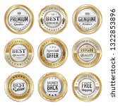 set of badges and labels gold... | Shutterstock .eps vector #1322853896