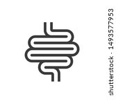 vector line icon of intestines | Shutterstock .eps vector #1493577953
