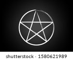 five pointed star in a circle... | Shutterstock . vector #1580621989