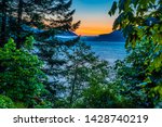Colorful Sunset on Lake Cresent in Olympic National Park, Washington