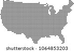 usa map dots vector outline... | Shutterstock .eps vector #1064853203