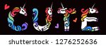 word cute unicorn. written by... | Shutterstock .eps vector #1276252636