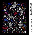skeletons dancing at a party.... | Shutterstock .eps vector #1446707189