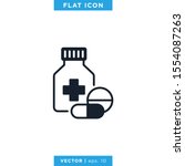 medicine bottle icon vector... | Shutterstock .eps vector #1554087263