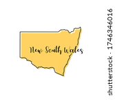 Map of New South Wales - Australia vector design template. Editable Stroke
