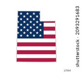 map of utah with usa flag... | Shutterstock .eps vector #2093291683