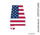 map of alabama with usa flag... | Shutterstock .eps vector #2093291686