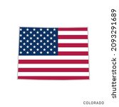 map of colorado with usa flag... | Shutterstock .eps vector #2093291689