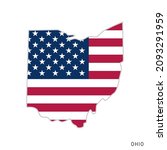 map of ohio with usa flag... | Shutterstock .eps vector #2093291959