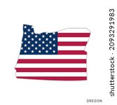 map of oregon with usa flag... | Shutterstock .eps vector #2093291983