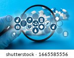 medicine doctor hand with... | Shutterstock . vector #1665585556