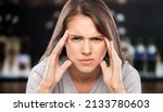 Small photo of Healthcare concept, woman hand on face as suffering from facial pain, mumps or toothache