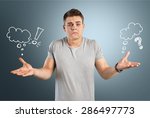 question  shrug  face. | Shutterstock . vector #286497773