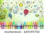 crayon. | Shutterstock . vector #669195703