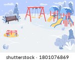 Playground In Winter Flat Color ...