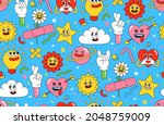 cartoon characters background.... | Shutterstock .eps vector #2048759009