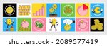 financial sticker pack with... | Shutterstock .eps vector #2089577419