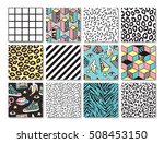 memphis seamless patterns with... | Shutterstock .eps vector #508453150