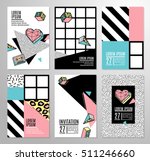 memphis cards with geometric... | Shutterstock .eps vector #511246660