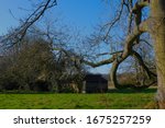 Small photo of A wood cutters cabin near the village of Wiggington, in Hertfordshire, England, on a sunny day.